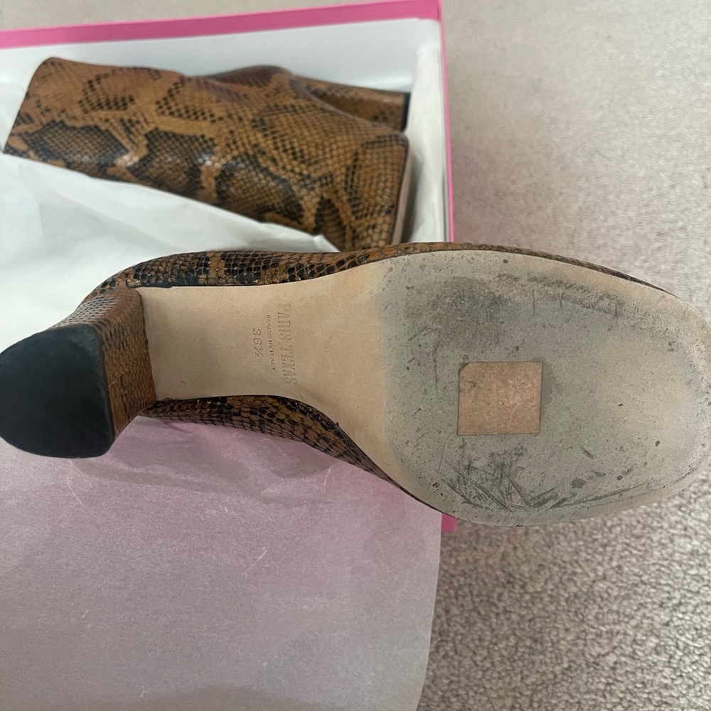 Paris Texas Python Print Square Toe Zip Ankle Boo… - image 6